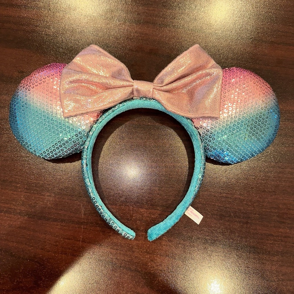 Tokyo Disney Resort Pink & Blue Gradient Minnie Ears Headband New Without Tags